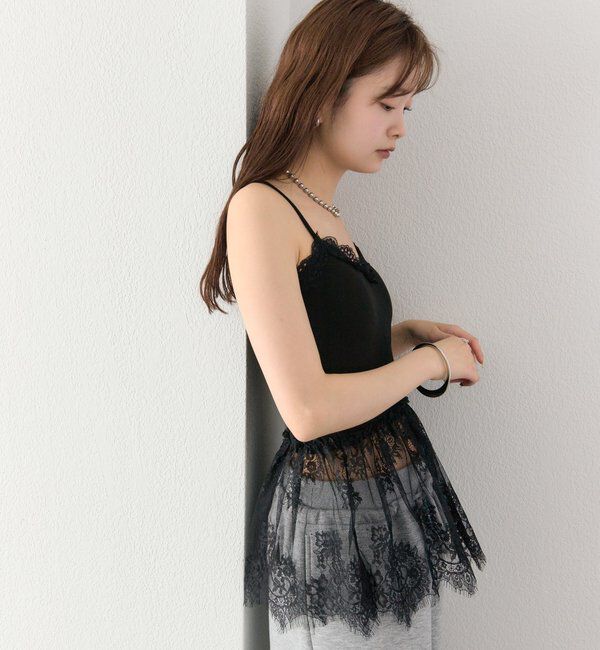  「パット付きレースドッキングキャミソール」|キャミソール|