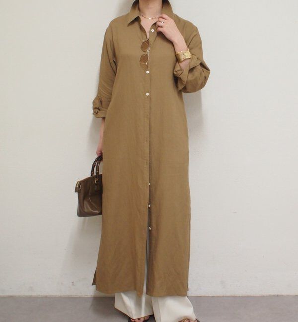  「シャツワンピース」|ワンピース|ベージュ