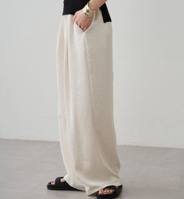  「サテンワイドイージーパンツ」|チノ|