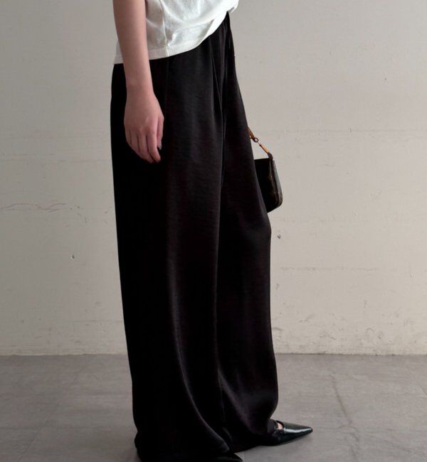  「サテンワイドイージーパンツ」|チノ|