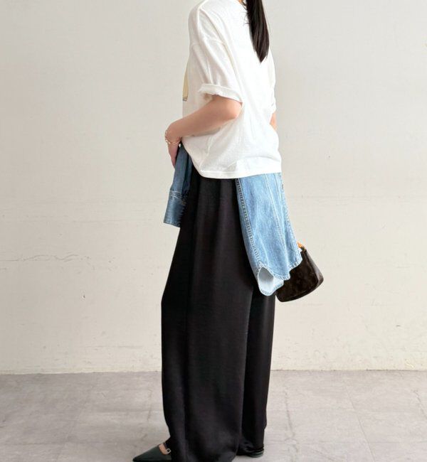  「サテンワイドイージーパンツ」|チノ|