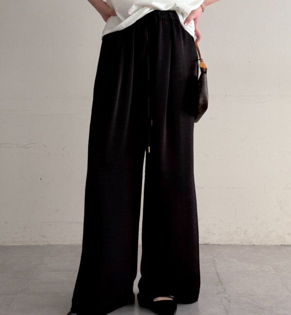  「サテンワイドイージーパンツ」|チノ|