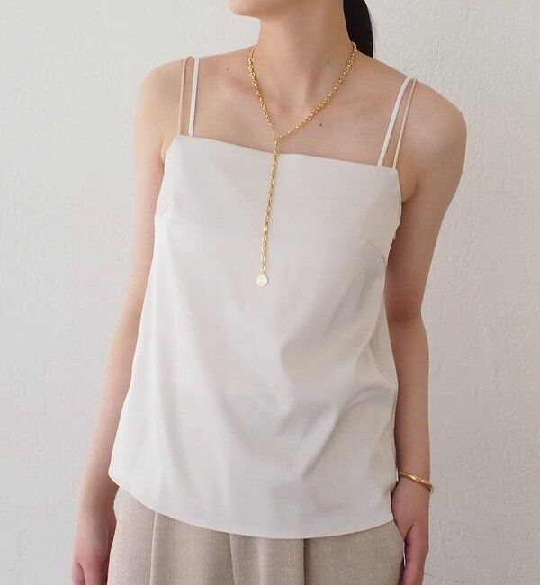  「【Atelier N5/アトリエヌメロサンク】サテンキャミ」|シャツ・ブラウス|ライトベージュ