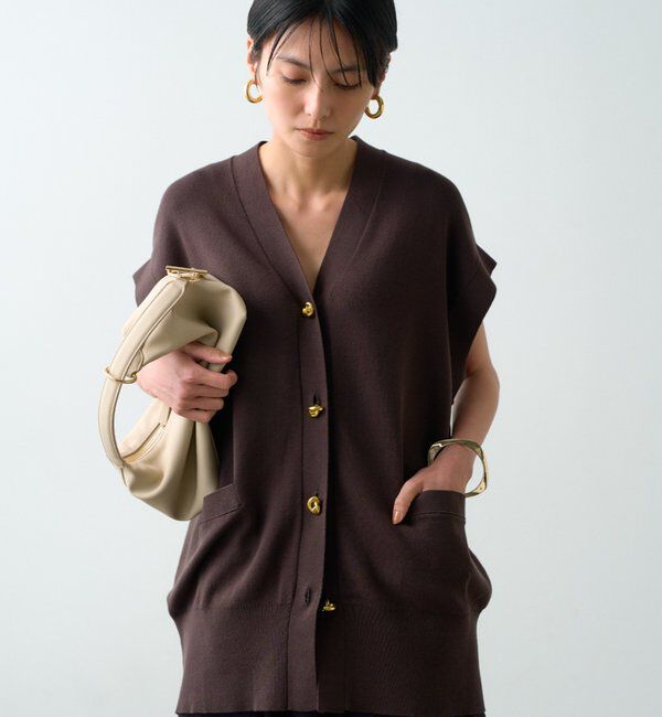  「ツイストボタンフレンチニットカーデ」|ニット・セーター|