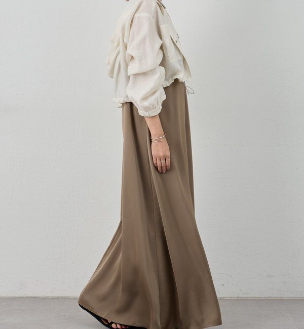  「《サイズ展開》Vネックサテンキャミワンピース」|ワンピース|