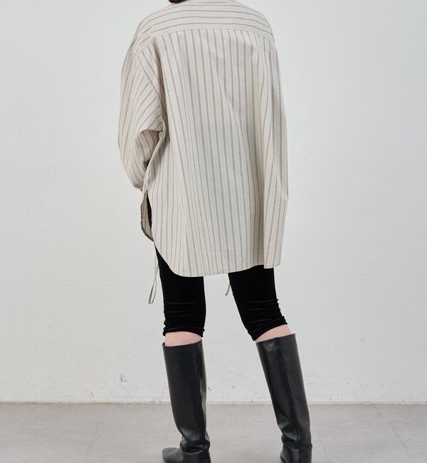  「ストライプギャザーブラウス」|シャツ・ブラウス|