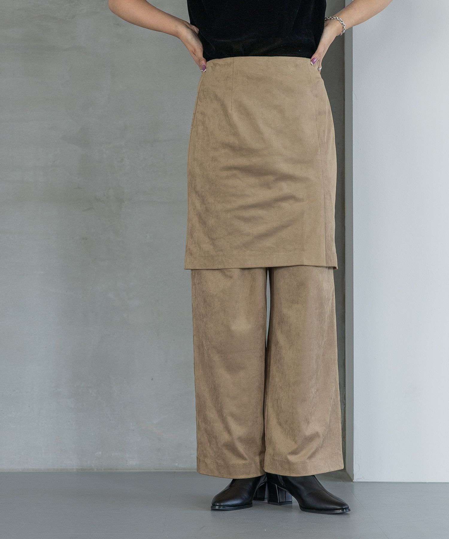 A part by 「フェイクスエードスカートツキパンツ」|チノ|キャメル
