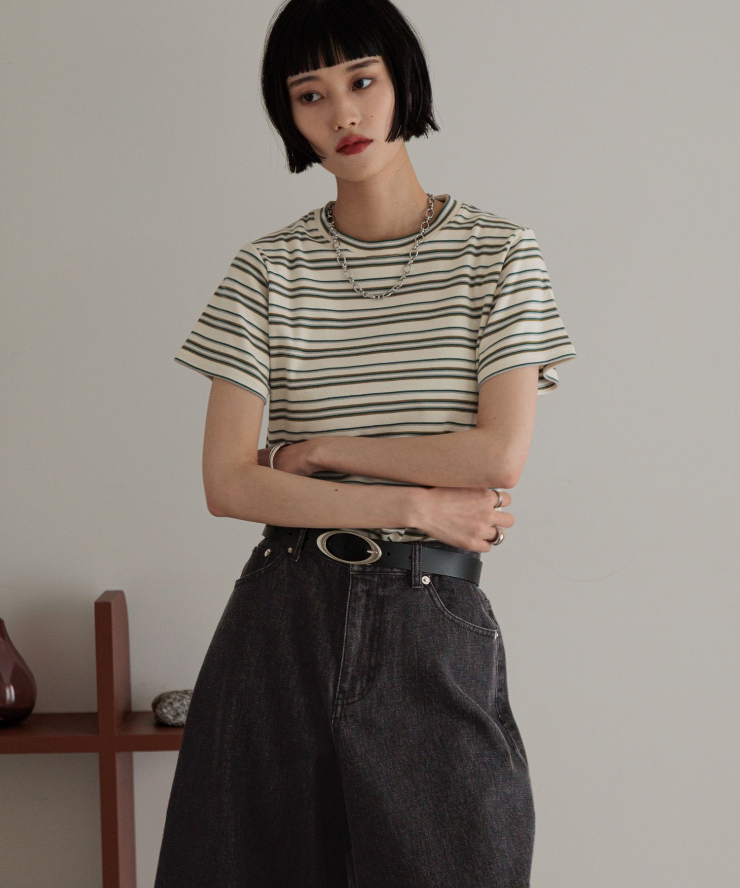 LOWRYS FARM「フライスチビＴシャツＳＳ 111954」|Tシャツ・カットソー|オフ