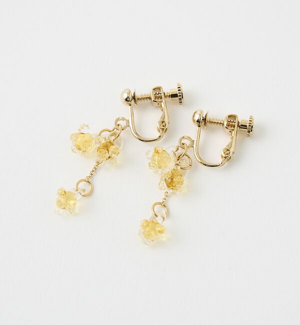 collex「【HARIO Lampwork Factory】イヤリングひとふさのミモザ イエ」|ピアス|
