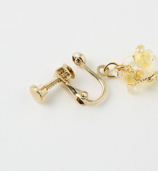 collex「【HARIO Lampwork Factory】イヤリングひとふさのミモザ イエ」|ピアス|