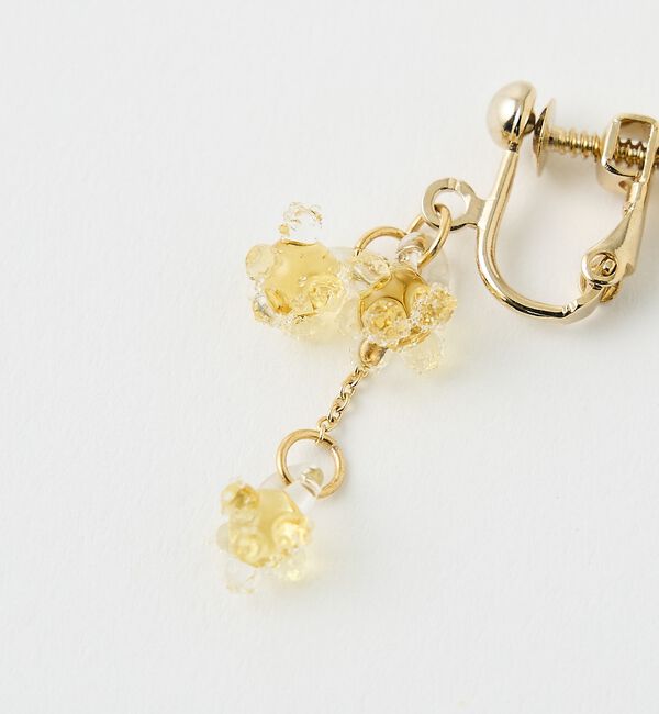 collex「【HARIO Lampwork Factory】イヤリングひとふさのミモザ イエ」|ピアス|