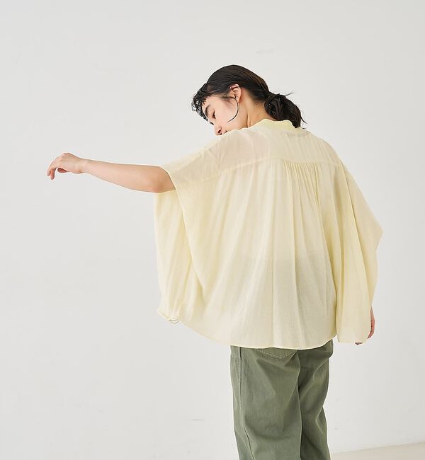 collex「異素材コンビカーデブラウス【予約】」|シャツ・ブラウス|