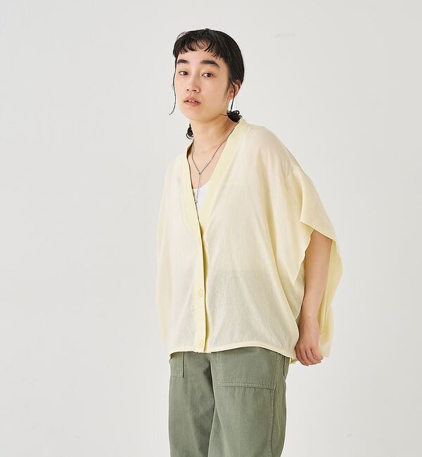 collex「異素材コンビカーデブラウス【予約】」|シャツ・ブラウス|