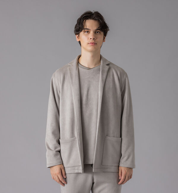 ABAHOUSE「【セットアップ対応】シルキー ネオスエード ボタンレスカーディガン / ジャケッ」|カーディガン|