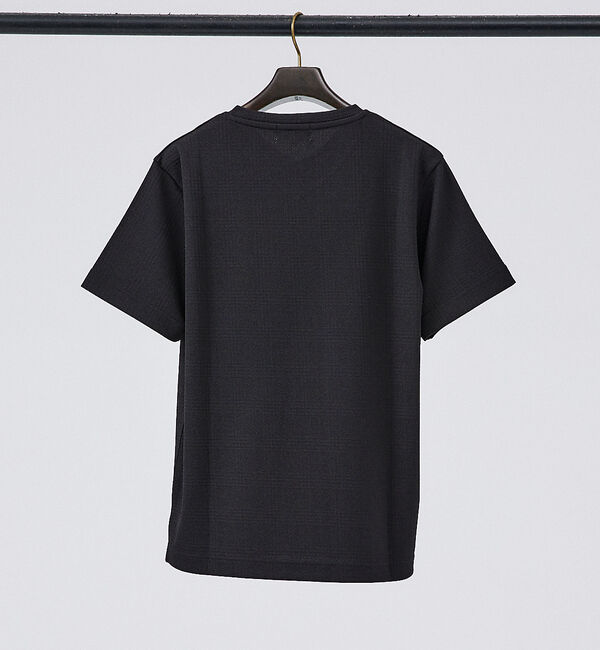 ABAHOUSE「【チェック柄】ジャガード Vネック 半袖 Tシャツ」|Tシャツ・カットソー|