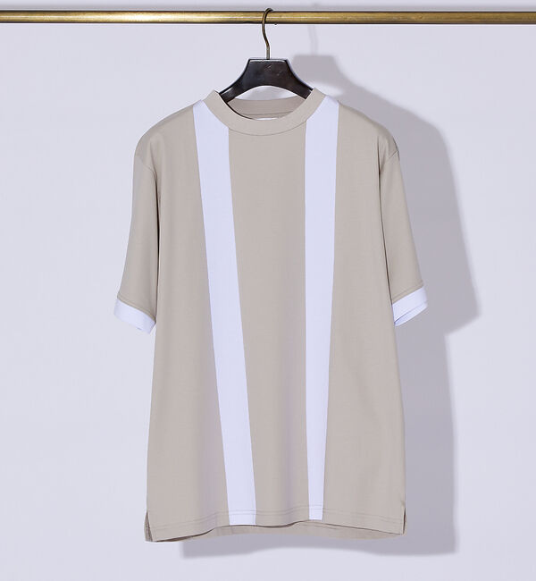 ABAHOUSE「パネルストライプ Tシャツ」|Tシャツ・カットソー|ホワイト