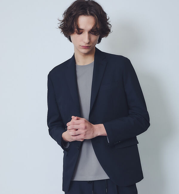ABAHOUSE「【セットアップ対応】リネンライク ライトジャケット / 軽量 ストレッチ 手洗い」|テーラードジャケット|