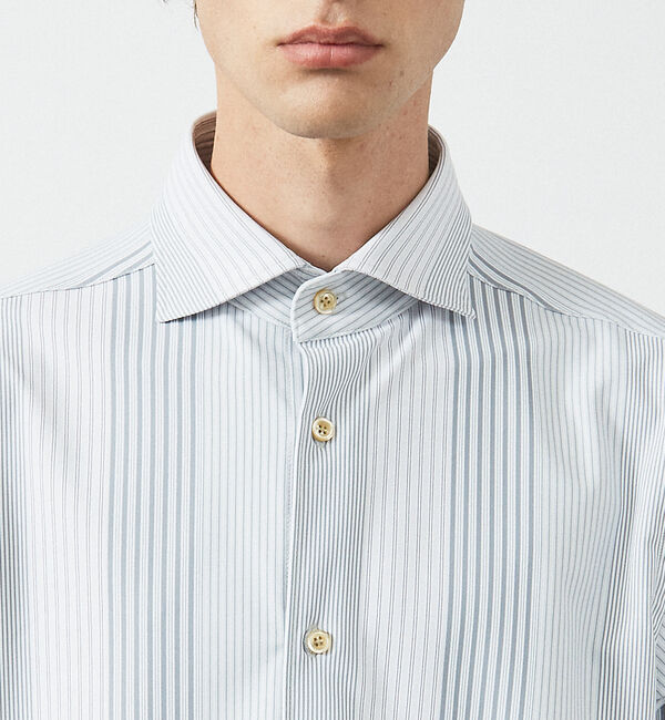 ABAHOUSE「【FLEX SHIRTS】360&deg;ストレッチ パッチワークストライプシャツ /」|シャツ・ブラウス|