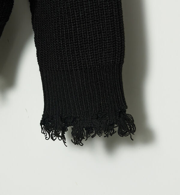 ABAHOUSE「【AH ABAHOUSE】畦編み ダメージ クルーネックニット プルオーバー」|ニット・セーター|