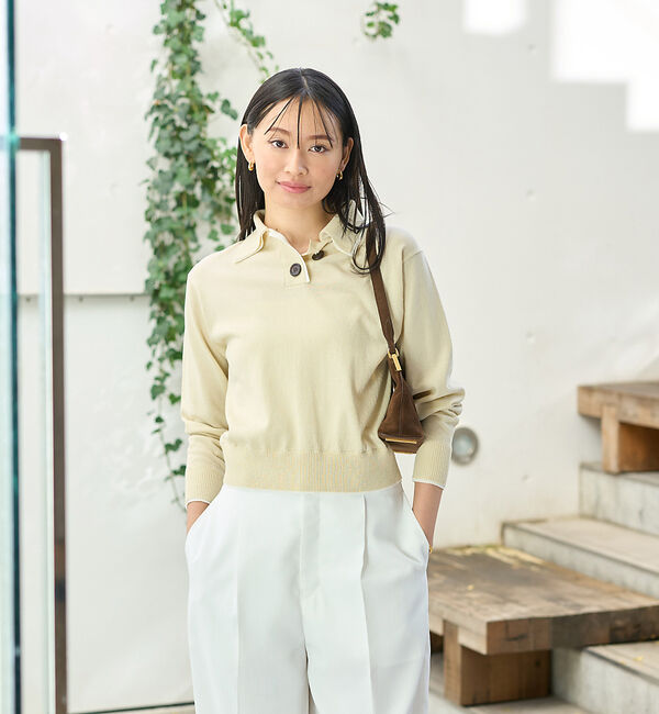 Rouge vif「カラースキームポロニットプルオーバー」|ニット・セーター|