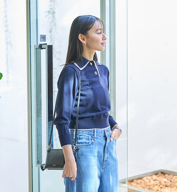 Rouge vif「カラースキームポロニットプルオーバー」|ニット・セーター|