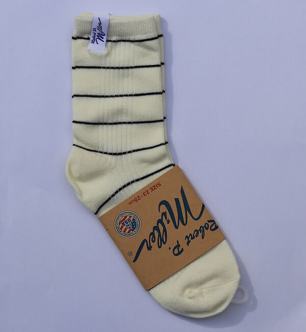 Rouge vif「【Robert P.Miller/ロバートピーミラー】1Pソックス クルー/靴下」|ソックス|ホワイト系その他1