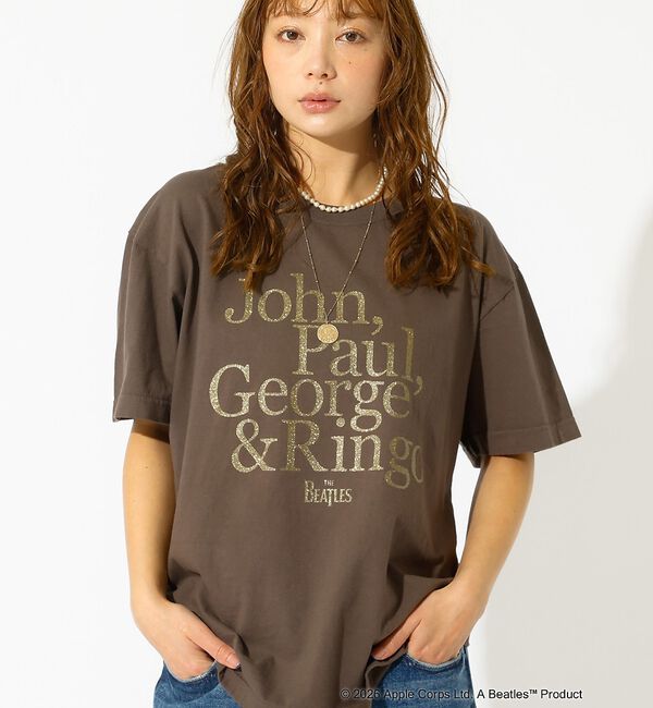 Rouge vif「【GOOD ROCK SPEED/グッドロックスピード】ロゴT / ラメプリント」|Tシャツ・カットソー|ブラウン