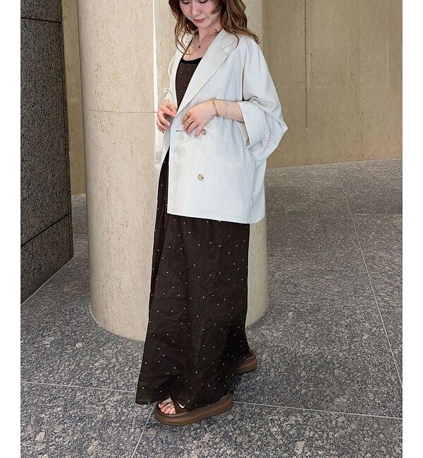 Rouge vif「【ロングセラー】【2026SS新作】麻混ハーフ袖ドルマンジャケット【予約】」|テーラードジャケット|