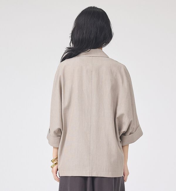 Rouge vif「【ロングセラー】【2026SS新作】麻混ハーフ袖ドルマンジャケット【予約】」|テーラードジャケット|