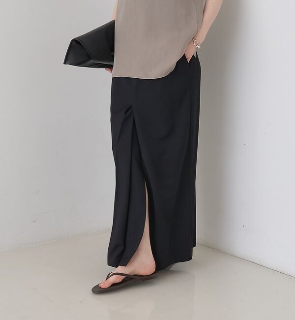 Rouge vif「【防しわ】【梳毛調ストレッチ素材】ダブルタックフロントスリットタイトスカート【予」|スカート|