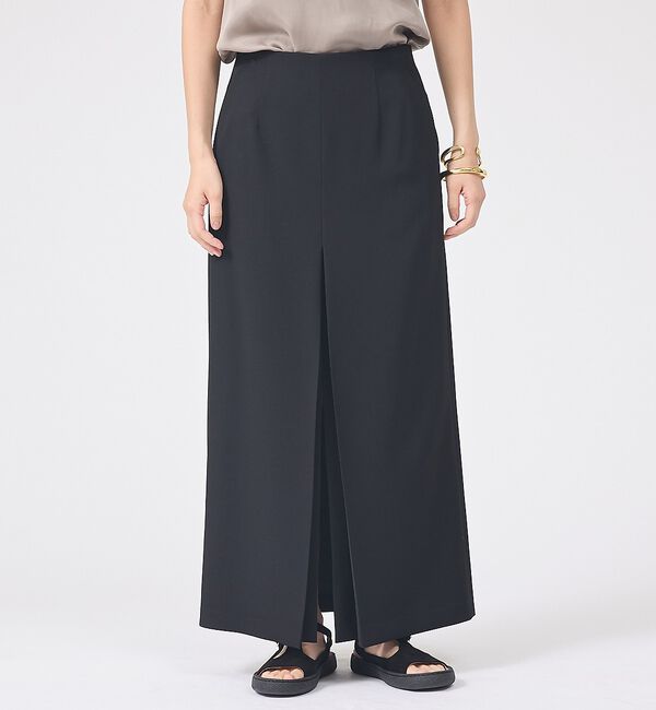 Rouge vif「【防しわ】【梳毛調ストレッチ素材】ダブルタックフロントスリットタイトスカート【予」|スカート|