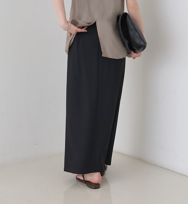 Rouge vif「【防しわ】【梳毛調ストレッチ素材】ダブルタックフロントスリットタイトスカート【予」|スカート|