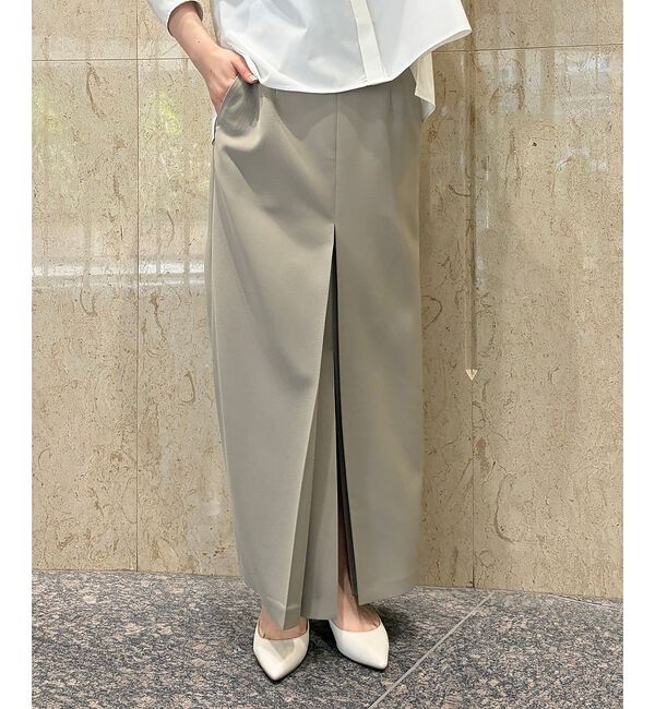 Rouge vif「【防しわ】【梳毛調ストレッチ素材】ダブルタックフロントスリットタイトスカート【予」|スカート|