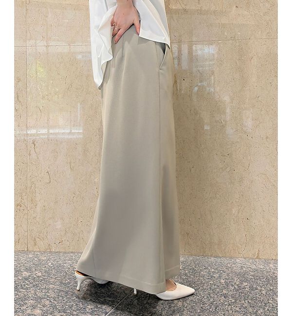 Rouge vif「【防しわ】【梳毛調ストレッチ素材】ダブルタックフロントスリットタイトスカート【予」|スカート|