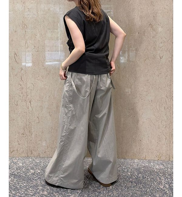 Rouge vif「【接触冷感】【UVカット】【一部店舗限定】ドレープギャザーノースリーブカットソー」|Tシャツ・カットソー|