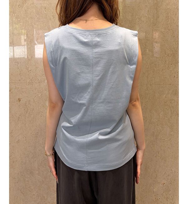 Rouge vif「【接触冷感】【UVカット】【一部店舗限定】ドレープギャザーノースリーブカットソー」|Tシャツ・カットソー|