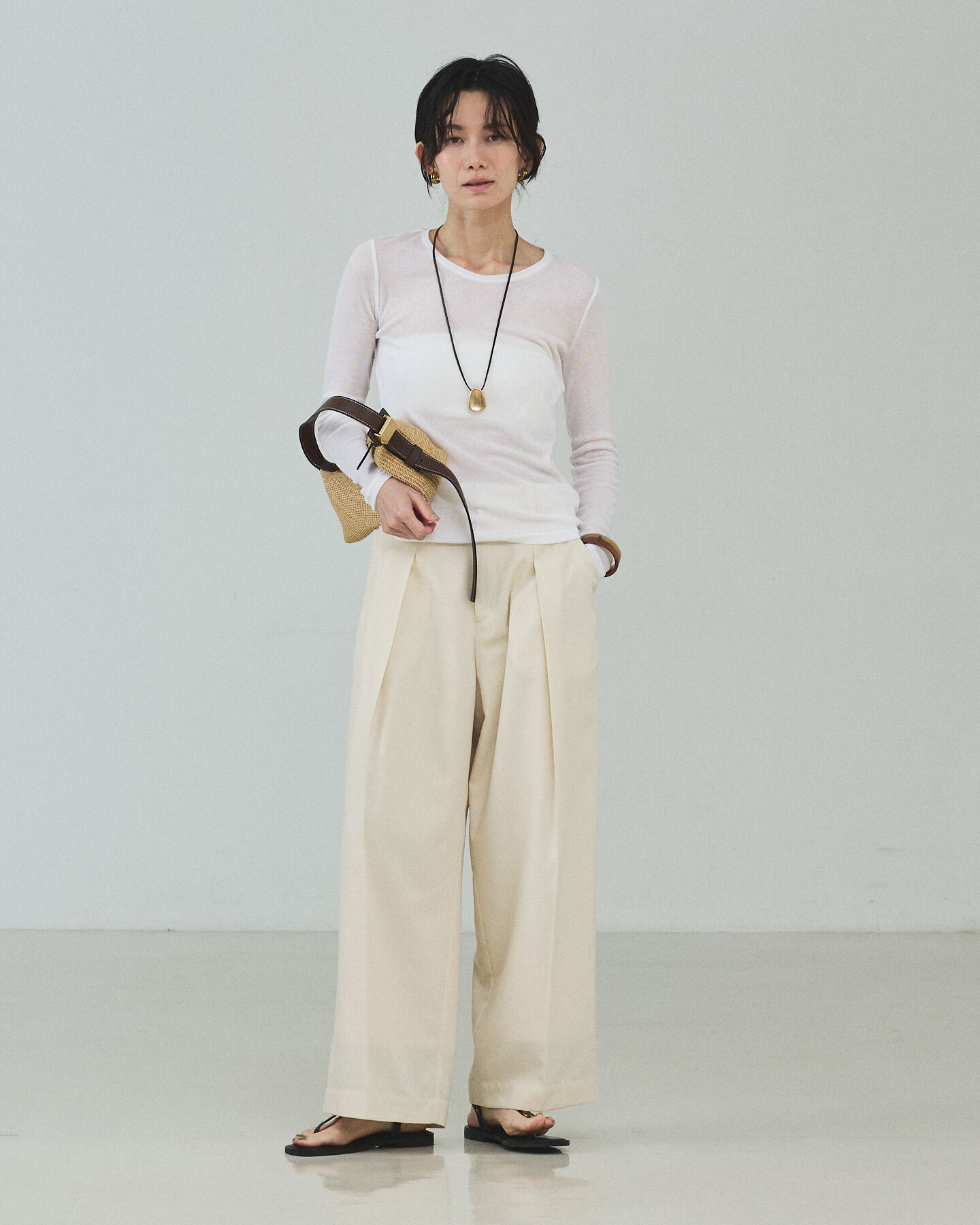 qualite「【セットアップ対応】テンセルハイツイストワイドパンツ」|その他|