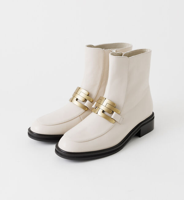 AU BANNISTER「【スノーソール】メタルプレートショートブーツ」|ショートブーツ|オフホワイト