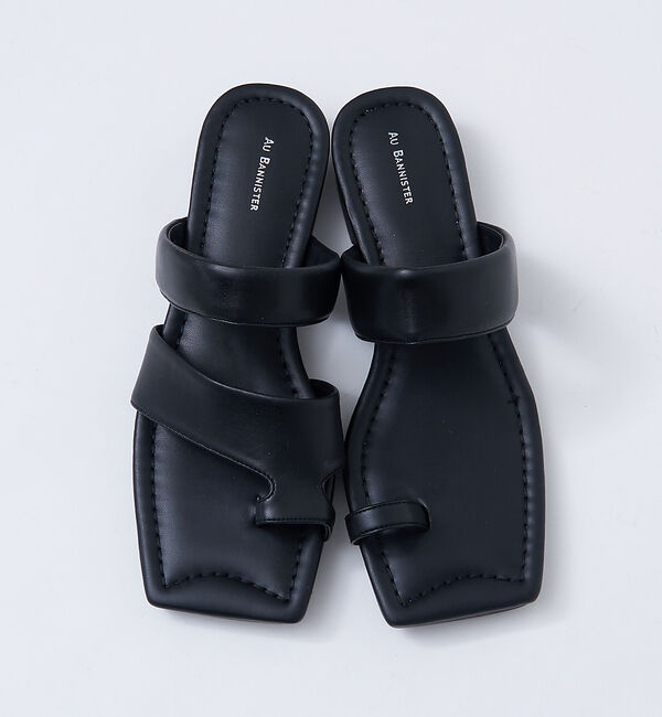 AU BANNISTER「【WEB限定】韓国風/スクエア アシンメトリー サンダル」|サンダル|
