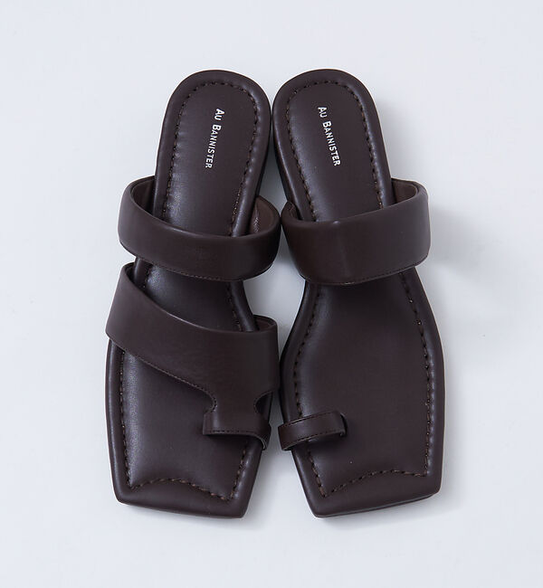AU BANNISTER「【WEB限定】韓国風/スクエア アシンメトリー サンダル」|サンダル|