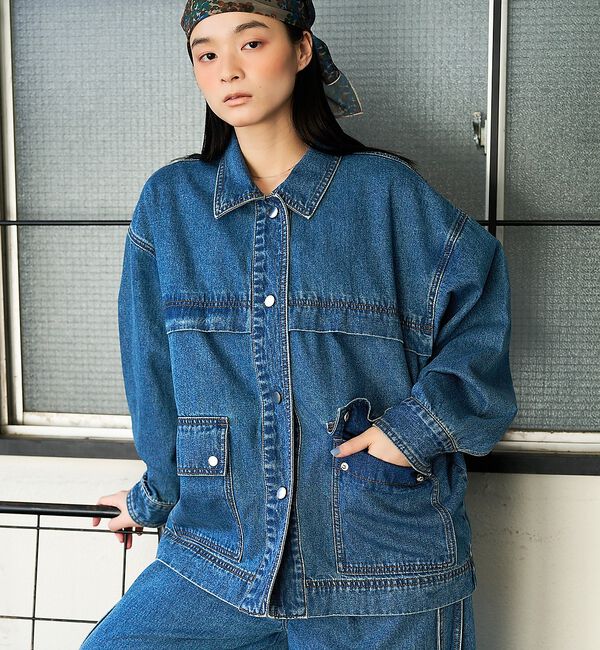 NOMINE「【セットアップ対応】オーバーサイズ デニム ジャケット / カバーオール」|その他|ブルー