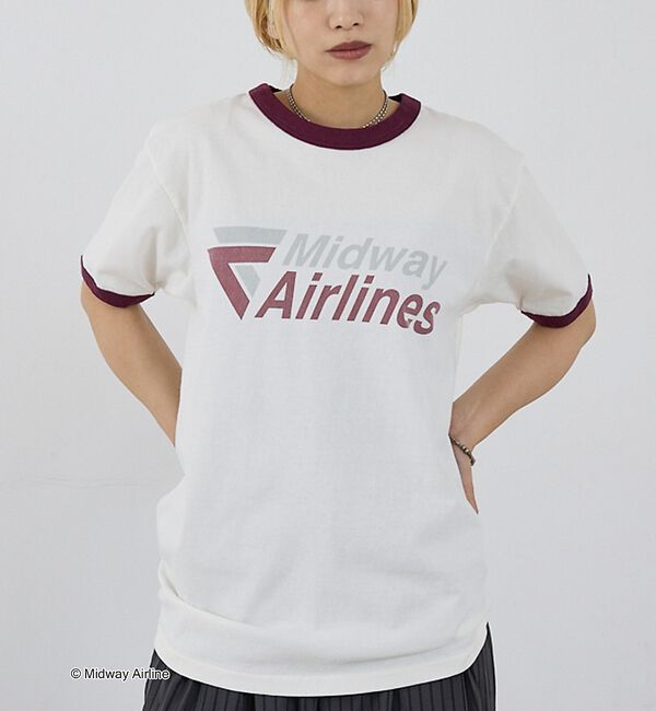 NOMINE「【GOOD ROCK SPEED】Midway Airlines ロゴ リンガー」|Tシャツ・カットソー|ホワイト