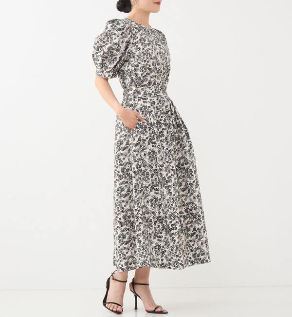 TIARA「ヴィンテージフラワープリントギャザーブラウス」|シャツ・ブラウス|