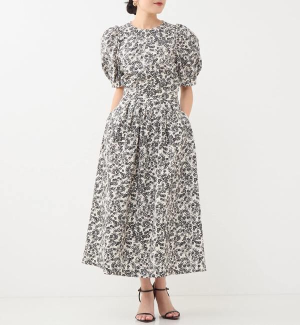 TIARA「ヴィンテージフラワープリントギャザーブラウス」|シャツ・ブラウス|