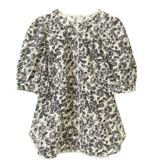 TIARA「ヴィンテージフラワープリントギャザーブラウス」|シャツ・ブラウス|