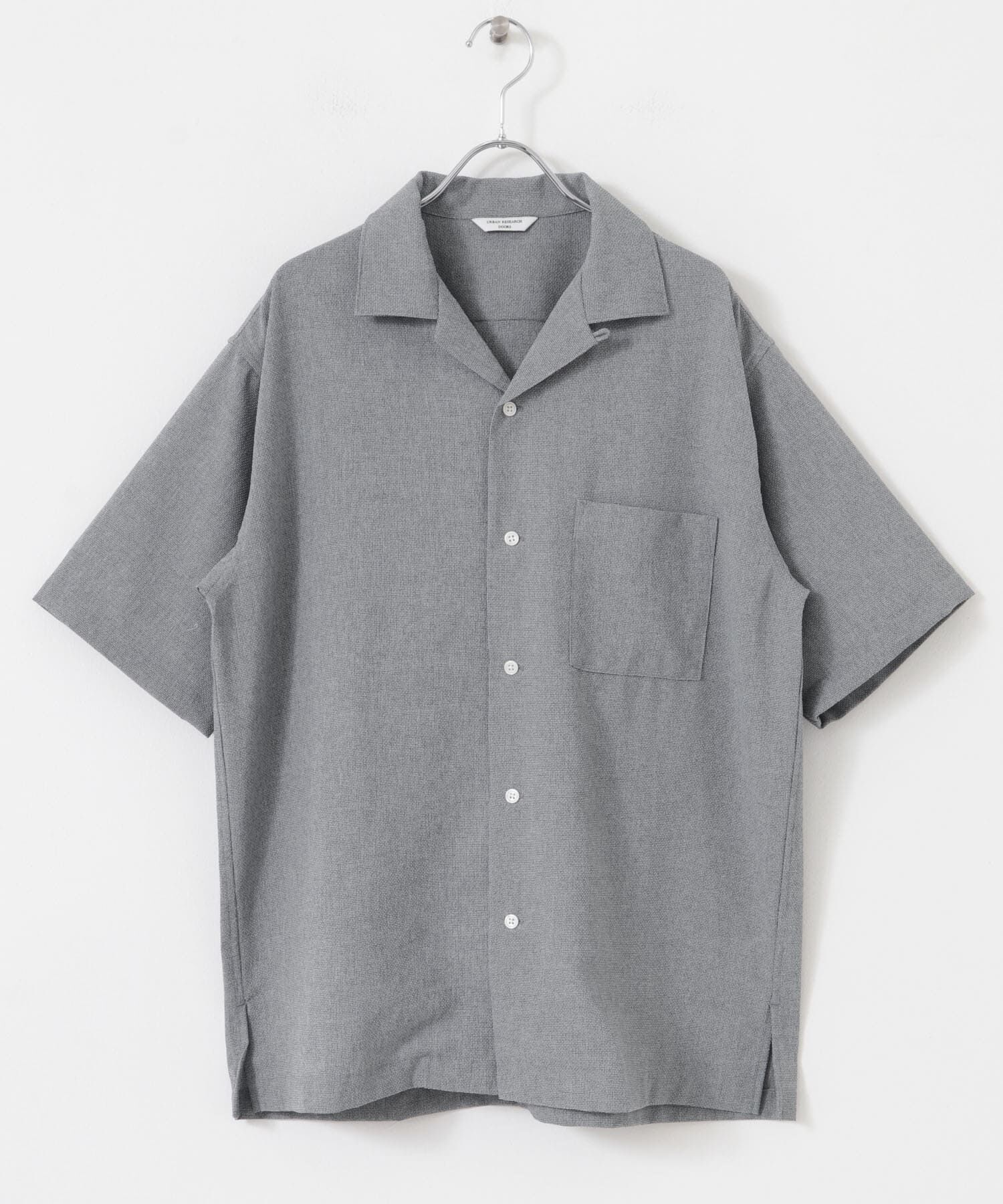 URBAN RESEARCH DOORS「マイクロサッカー オープンカラー ショートスリーブシャツ」|シャツ・ブラウス|