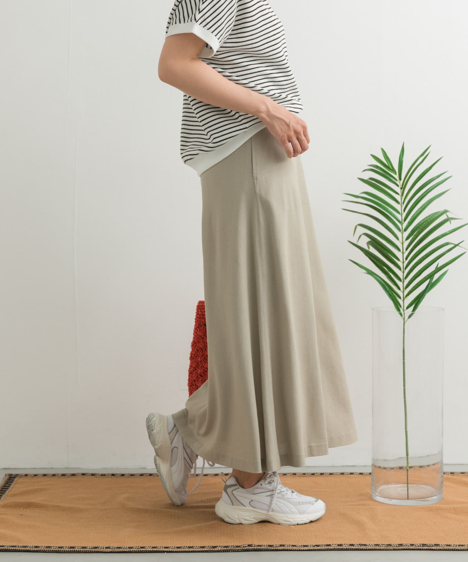 URBAN RESEARCH DOORS「麻混レーヨンフレアスカート」|スカート|