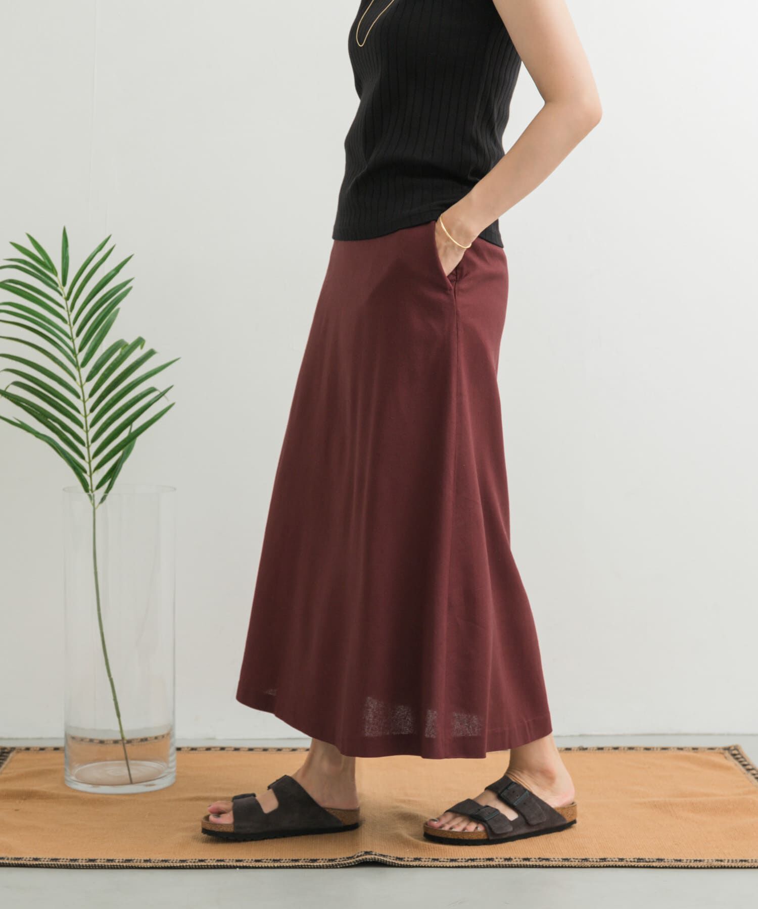 URBAN RESEARCH DOORS「麻混レーヨンフレアスカート」|スカート|