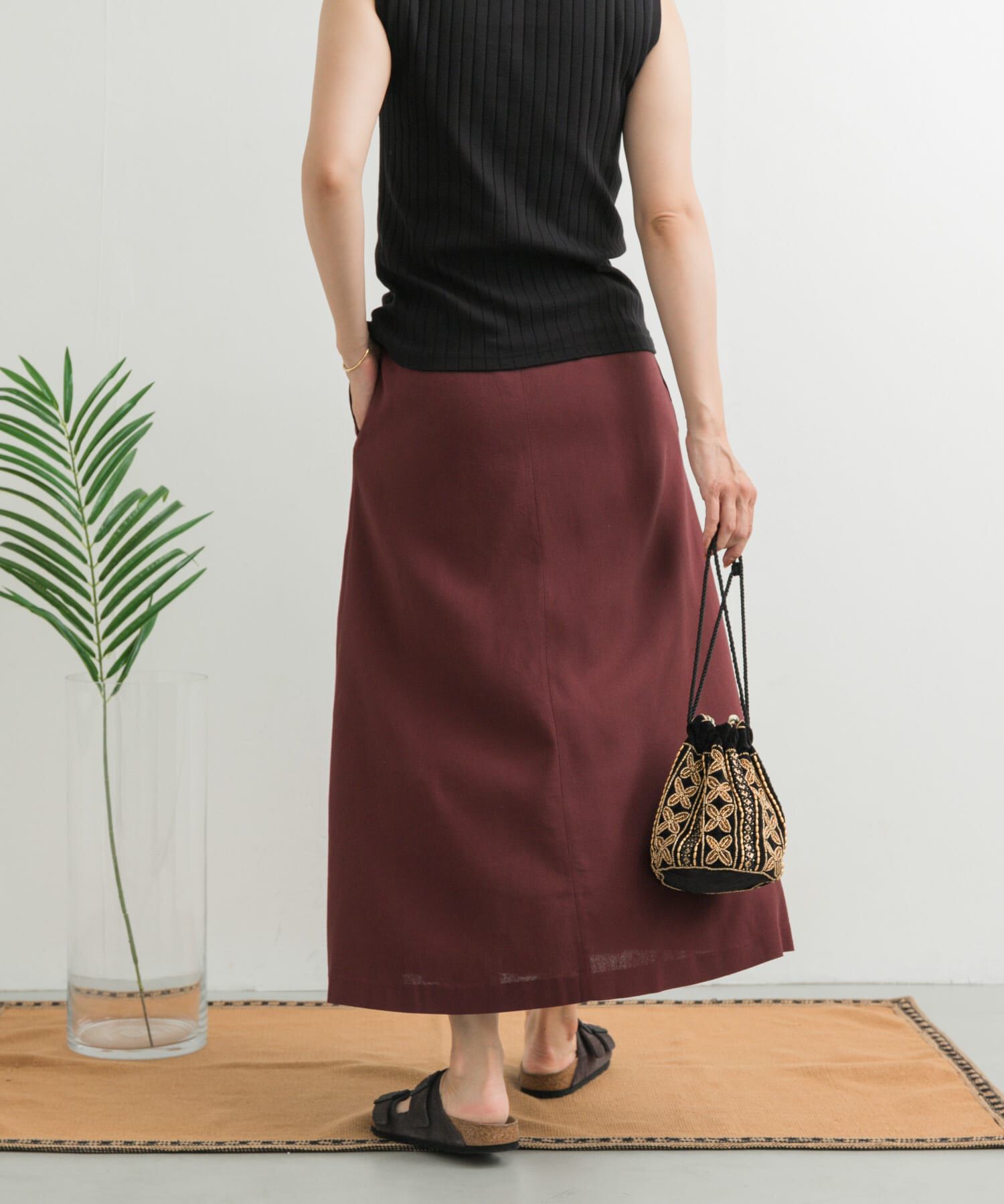 URBAN RESEARCH DOORS「麻混レーヨンフレアスカート」|スカート|