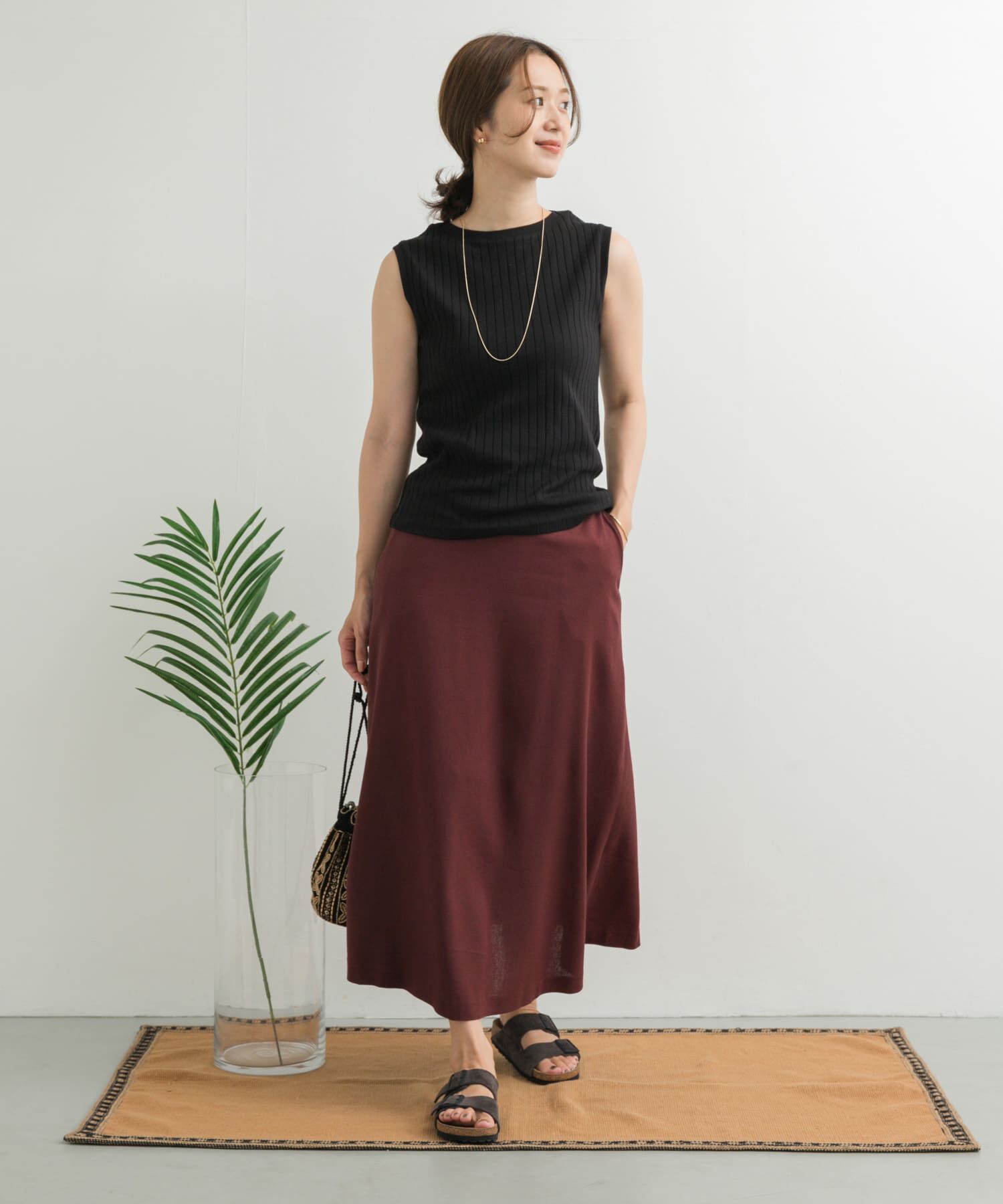 URBAN RESEARCH DOORS「麻混レーヨンフレアスカート」|スカート|